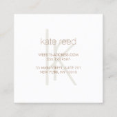 Trendy Rainbow Holographic Monogram Stripe Vierkante Visitekaartje (Achterkant)