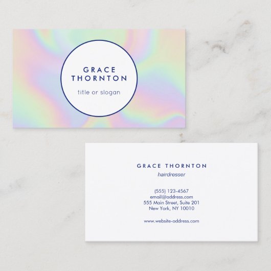 Trendy Rainbow Iridescent Abstract Visitekaartje (Voorkant / Achterkant)