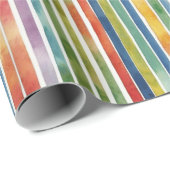 Trendy Rainbow Kleurrijke Stripe Pattern Cadeaupapier (Rol Hoek)