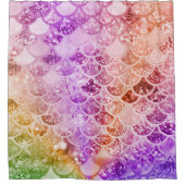 Trendy Rainbow Ombre Glitter Mermaid Fish Scales Douchegordijn (Voorkant)