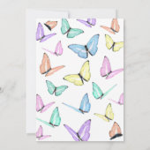 Trendy Rainbow Pastel Butterfly Graduparty Kaart (Achterkant)