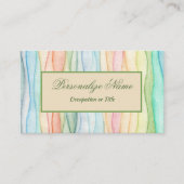 Trendy Rainbow Pastel Colors Soft Blue Border Visitekaartje (Voorkant)