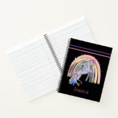 Trendy Rainbow Unicorn Roze Paarse Notitieboek (Binnen)