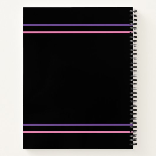 Trendy Rainbow Unicorn Roze Paarse Notitieboek (Achterkant)