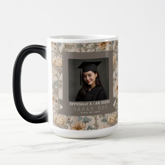 Trendy Ranunculus Patroon Universiteit Afstuderen Magische Mok (Links)