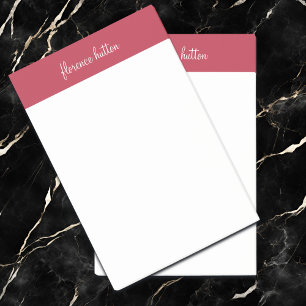 Trendy Raspberry Rood & Wit Script Monogram Post-it® Notes