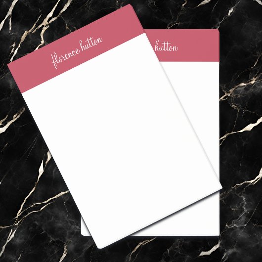 Trendy Raspberry Rood & Wit Script Monogram Post-it® Notes