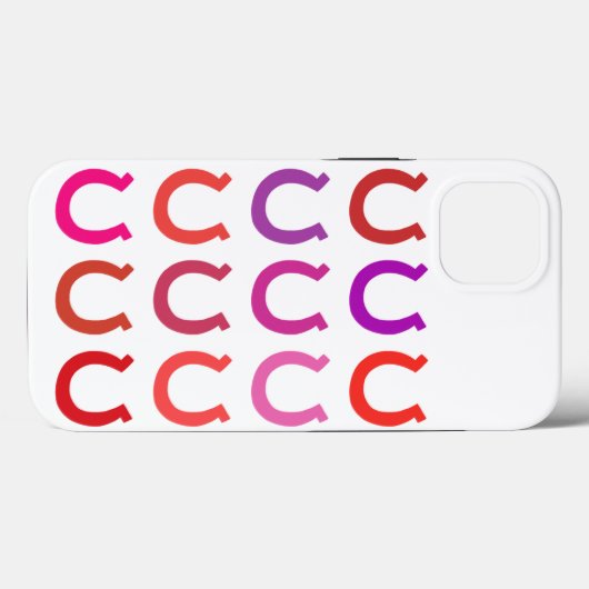 Trendy rasterpatroon gelukkige hoefijzers roze paa Case-Mate iPhone case (Achterkant (horizontaal))