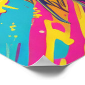 Trendy Rave Party Flat Illustration Doodle Poster (Hoek)