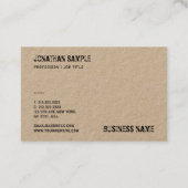 Trendy Real Kraft Paper Distress Text Sjabloon Visitekaartje (Achterkant)