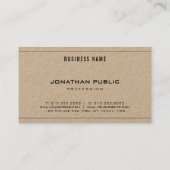 Trendy Real Kraft papier Elegant bedrijf Sjabloon Visitekaartje (Achterkant)