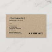 Trendy Real Kraft papier verdrietige tekst Sjabloo Visitekaartje (Voorkant)