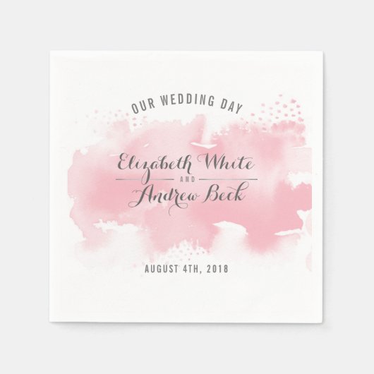 TRENDY RECEPTIE stijlvolle waterverf blush roze Servet (Voorkant)