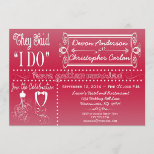 Trendy Reception only Chalkboard Invitation Kaart
