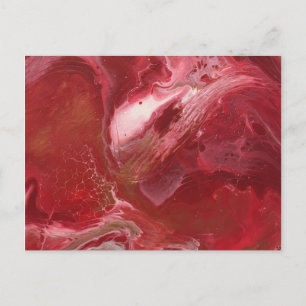 Trendy Red Abstract Design Briefkaart