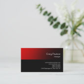 Trendy Red Black Chic Modern Visitekaartje (Staand voorkant)
