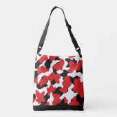 Trendy Red Black Cow Print Monogram Crossbody Tas (Achterkant)