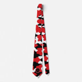 Trendy Red Black Cow Print Monogram Stropdas (Voorkant)