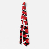 Trendy Red Black Cow Print Monogram Stropdas (Achterkant)