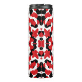Trendy Red Black Cow Print Monogram Thermosbeker (Achterkant)