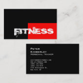 Trendy Red Black Fitness Personal Trainer Visitekaartje (Voorkant / Achterkant)