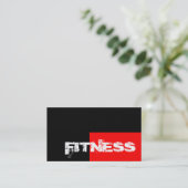 Trendy Red Black Fitness Personal Trainer Visitekaartje (Staand voorkant)