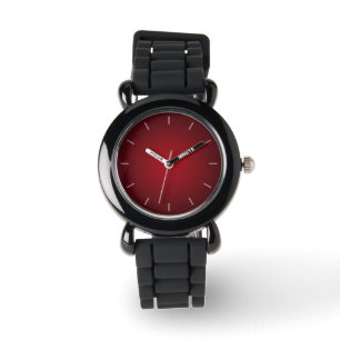 Trendy Red-Black Grainy Vignette Horloge