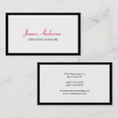 Trendy Red Black Stripe White Executive Manager Visitekaartje (Voorkant / Achterkant)