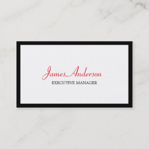 Trendy Red Black Stripe White Executive Manager Visitekaartje