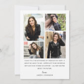 Trendy Red Bow Ribbon 5 FOTO Afstuderen Bedankkaart (Achterkant)