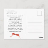 Trendy Red Bow Ribbon FOTO Afstudeerfeest Briefkaart (Achterkant)
