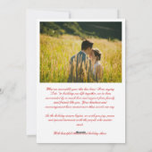 Trendy Red Calligraphy Married Little Christmas Feestdagenkaart (Achterkant)