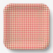Trendy  Red Checkerboard Patroon Papieren Bordje (Voorkant)