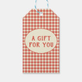 Trendy  Red Checkerboard Pattern - Aangepast Cadeaulabel (Voorkant)