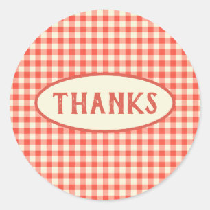Trendy Red Checkerboard Pattern - Aangepast Ronde Sticker