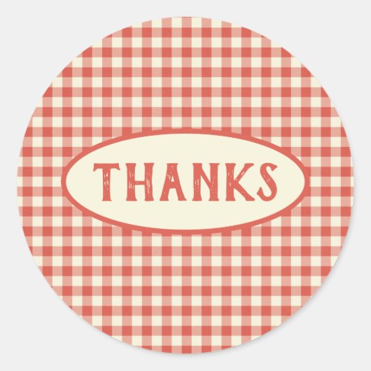 Trendy  Red Checkerboard Pattern - Aangepast Ronde Sticker (Voorkant)