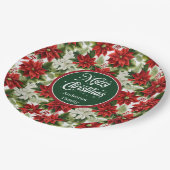 Trendy Red Christmas Flowers Custom Paper Plates  Papieren Bordje (Gekanteld)