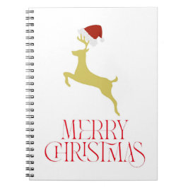 Trendy red Christmas print Notitieboek