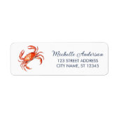 Trendy Red Crab Nautical Return Address Label (Voorkant)