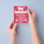 Trendy Red Dog Grooming Flyer -  (Hand)