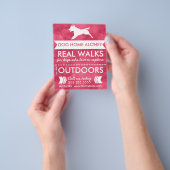 Trendy Red Dog Silhouette Dog Walker Flyer (Hand)