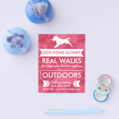 Trendy Red Dog Silhouette Dog Walker Flyer (Enkel)