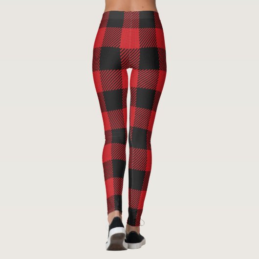 Trendy Red en Black Buffalo controleert Leggings (Achterkant)