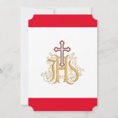 Trendy Red en Gold Flourish Bevestiging Kaart (Achterkant)