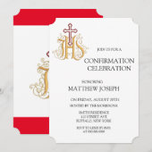 Trendy Red en Gold Flourish Bevestiging Kaart (Voorkant / Achterkant)