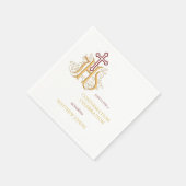 Trendy Red en Gold Flourish Bevestiging Servet (Hoek)