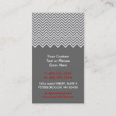 Trendy Red en Gray Chevron Visitekaartjes (Achterkant)