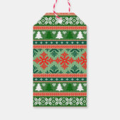 Trendy Red en Green Ugly KerstSweater Foto Cadeaulabel (Achterkant)