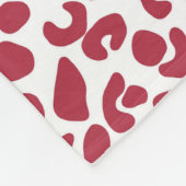 Trendy Red en White Leopard Print met naam Fleece Deken (Hoek)