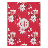 Trendy Red en White Poinsettia Flower Tafelkleed (Voorkant)